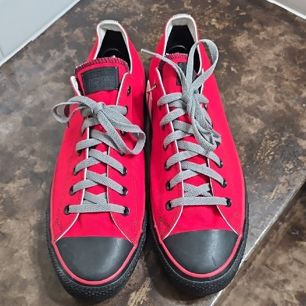Converse Red Canvas Lace-Up Sneakers - Picture 2 of 8